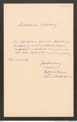 k.k. naturhistorisches Hofmuseum, Intendanzakten 1885-1896 (Hauer), Aktenzahl Z.367.d/1890, Seite 1